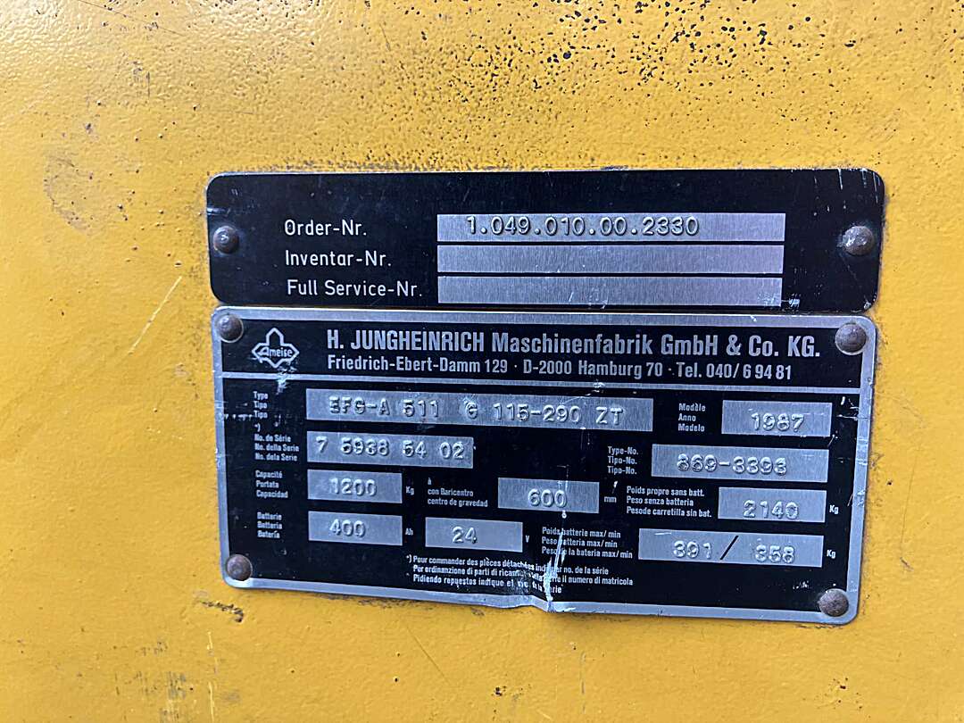 Heftruck Jungheinrich 1,2 Ton Elektrisch