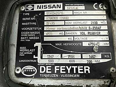 Heftruck Nissan 2,5ton Gas