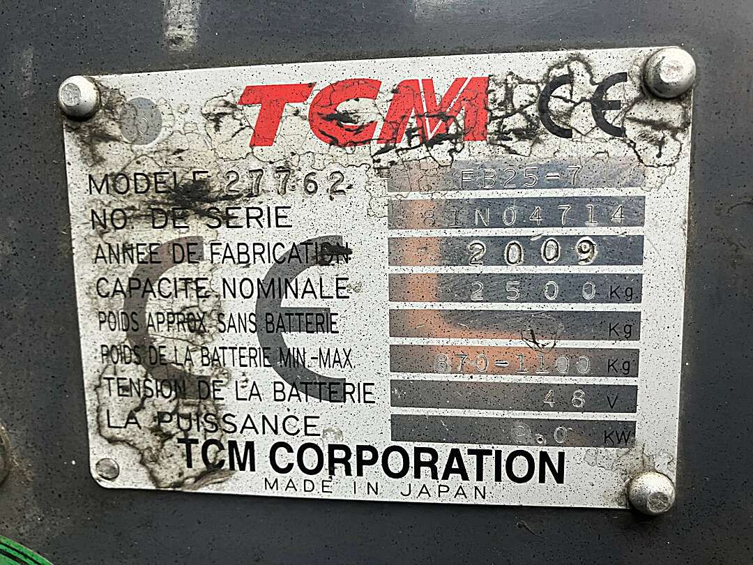 Heftruck TCM 2,5ton Elektrisch
