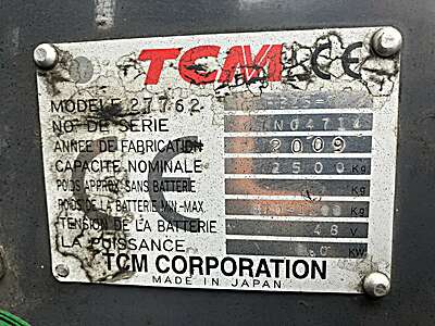 Heftruck TCM 2,5ton Elektrisch