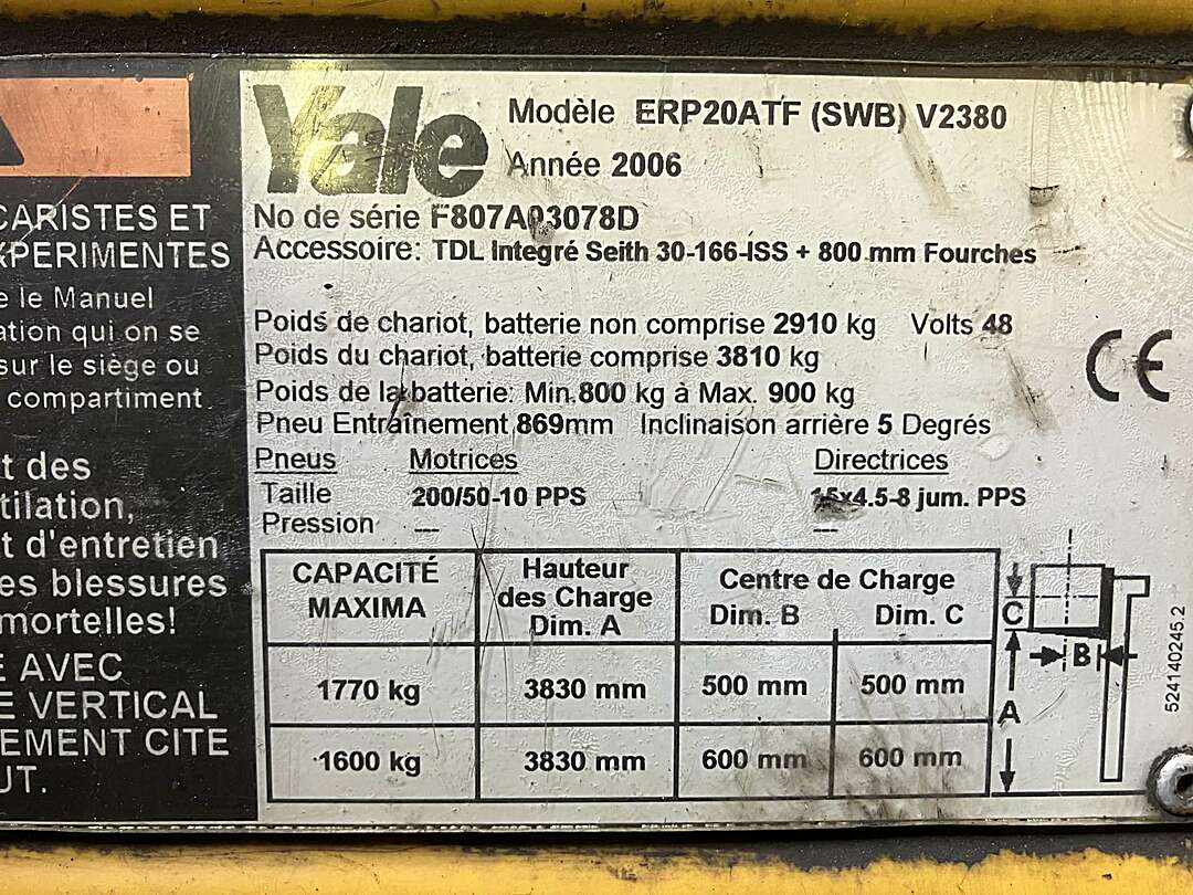 Heftruck Yale 2 Ton Elektrisch