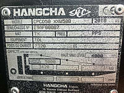 Heftruck Hangcha 5ton Diesel MET GARANTIE